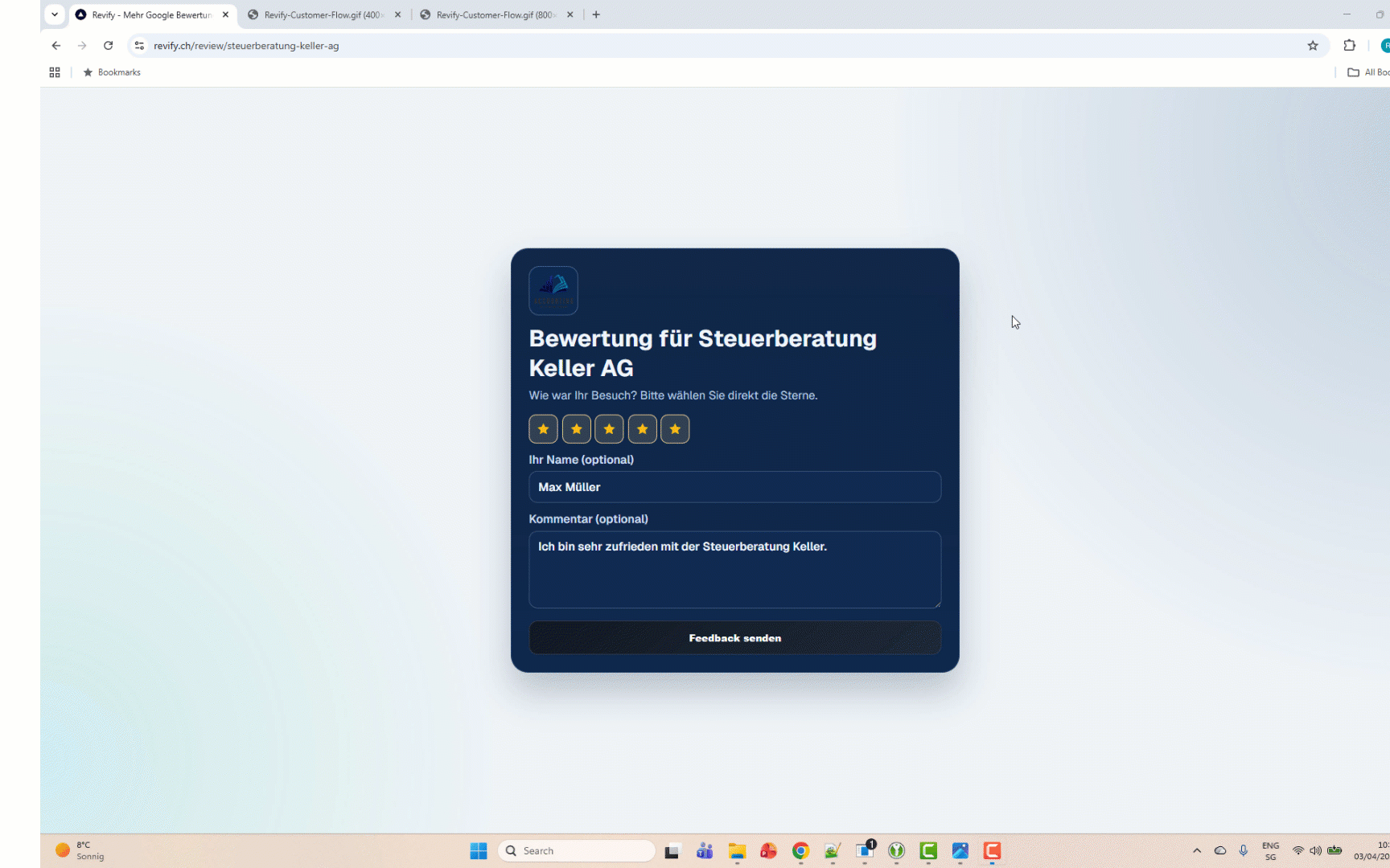 Ablauf von Kundenfeedback bis Google-Bewertung